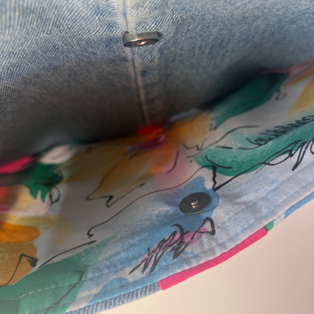 Denim Floral Tote Bag- Large - Picture 9 of 10
